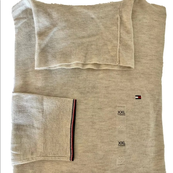 Tommy Hilfiger Mens Off white Merino Wool Blend Turtleneck Sweater 2XL - Picture 7 of 8
